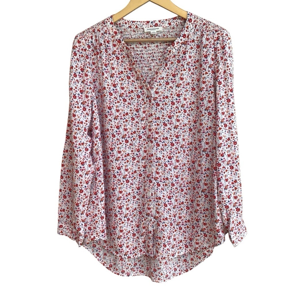 Beach Lunch Lounge  Annina Floral Printed Long Sleeve Button Up Blouse NEW